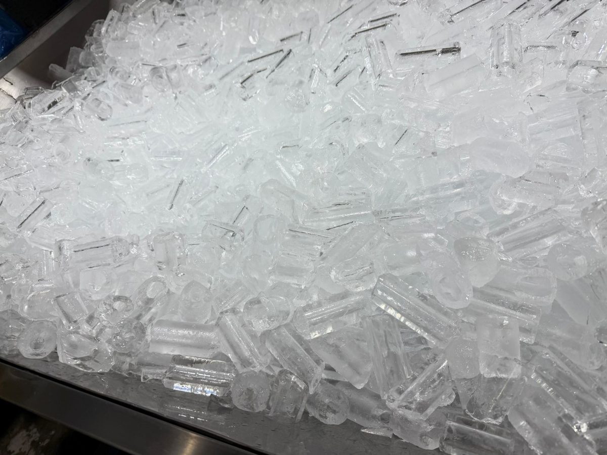 Close-up del hielo en rolito de Río de Hielo